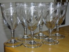 6 ANCIENS VERRES A EAU CRISTAL