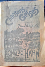 Musique Reynaldo Hahn Verlaine Chansons grises Au Ménestrel Heugel tampon 1940