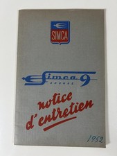 Simca 9 Aronde Notice