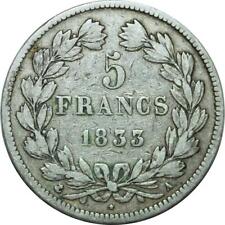 R1063 France 5 Francs Louis Philippe I 1833 A Paris Argent -> Make offer