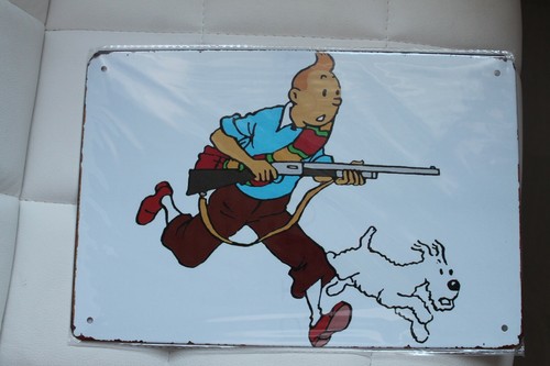 Plaque publicitaire tintin - plaque,