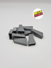 LEGO LOT 10 X ROOF TILE 1X2X3 73° DARK STONE GREY REF 4460 / 4221745 *NEUF*