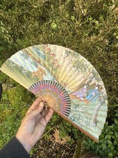 Ancien Eventail Japonais & Peinture & Japon & Asie