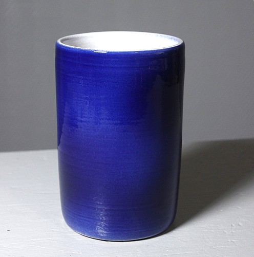 Vase rouleau céramique bleu