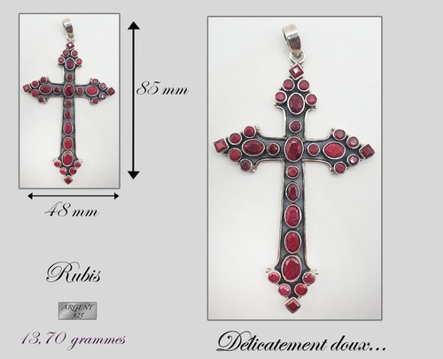 Grand beau pendentif - croix, en