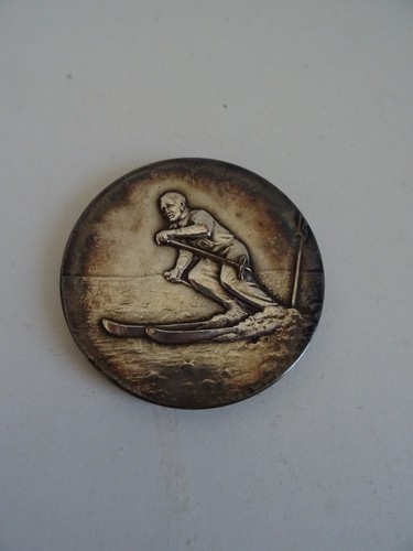 Ancienne médaille skieur ski - ancienne,