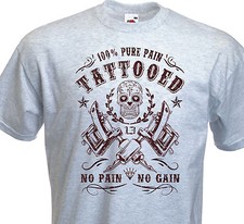 T-shirt TATTOOED  Pain Tattoo Tatouage Old school Calavera Ink Inked Dermographe