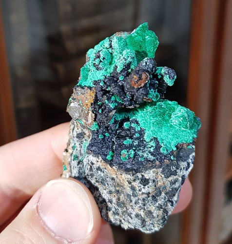 Malachite sur cuprite