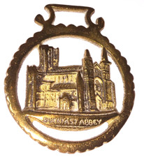 Horse Brass MédaillonVintage Anglais calèche harnais en laiton d'un cheval