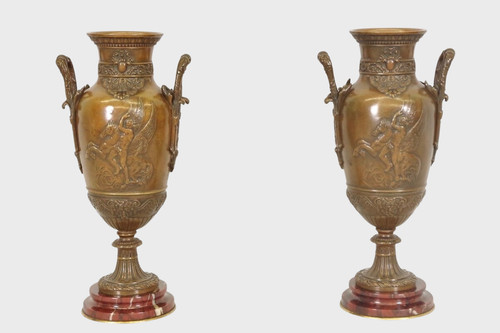 Paire vases napoléon iii - de,