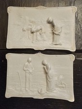 Les Glaneuses Et L'angélus De Jean-francois Millet , Bas Relief Biscuit