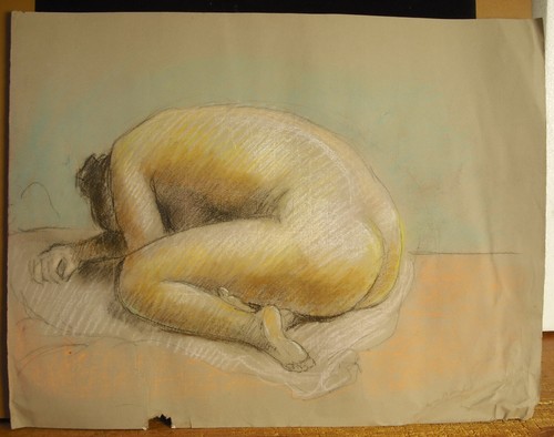 Dessin anonyme jeune - nu,
