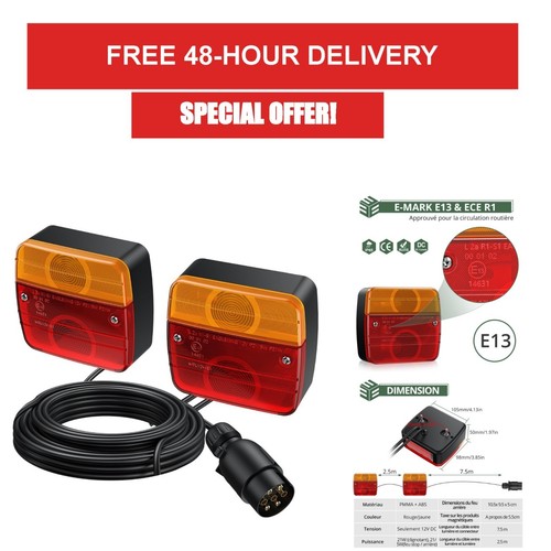 Feux arrière remorque led 12v - feux,