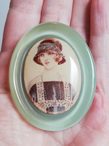 Broche portrait vintage - , en