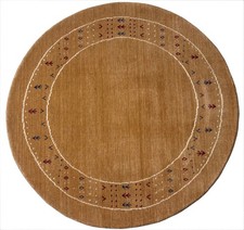 Tapis Gabbeh Rond 120 Cm Tissé À La Main 100% Laine Design Orient Ac1