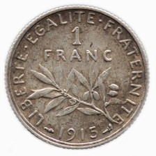 1 FRANC 1915 FRANCE Semeuse - argent / silver (09)