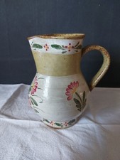 Ancien Pichet Broc Cruche à Fleurs En Grès Keraluc 