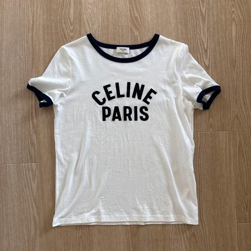 Celine paris white logo print - logo,
