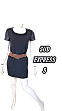Sud Express Taille 36  Superbe robe manches courtes noire