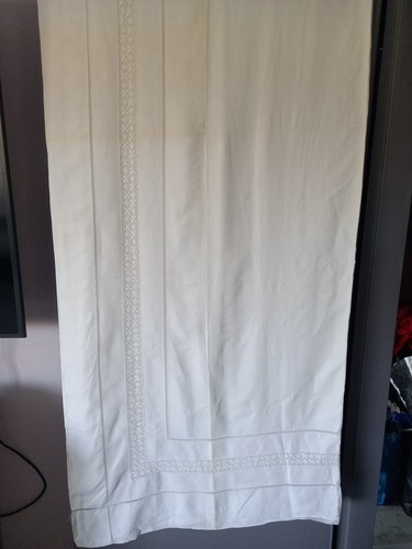 Linge ancien drap brode - ancien,