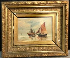 Tableau marine huile sur bois