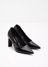 Freemans Noir Faux Cuir Talon Aiguille Escarpin UK 3 (F1016)