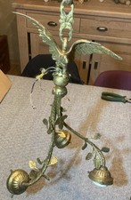 Ancien Rare Lustre suspension 3 feux laiton bronze Aigle No Angelot Napoléon