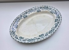 Grand plat ovale 31 cm ancien Terre de fer Moulin des loups Modèle Athènes P2