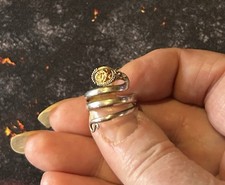 TRÈS BELLE BAGUE SERPENT EN ARGENT T48 ET PLAQUE OR