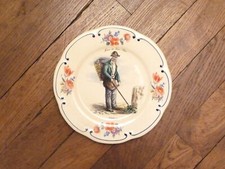 ? Assiette de Décoration Faïencerie Masse- Chiffonnier- Métiers du Vieux Paris