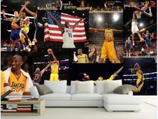 PAPIER PEINT  LAKERS BASKET BALL REVETEMENT MURAL HAUTE QUALITE FINITION CANVAS 