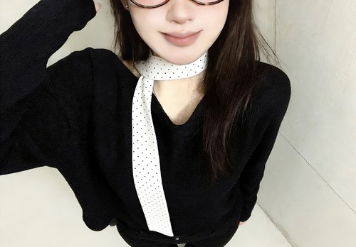 Foulard petit pois blanc - foulard,