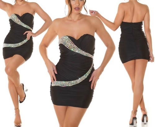 Robe mini bandeau strass - bandeau,