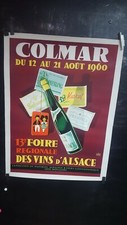 AFFICHE  FOIRE AUX VINS D'ALSACE   1960