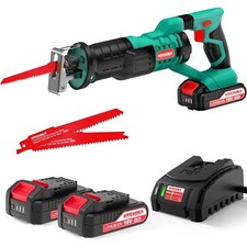 HYCHIKA 18V Scie Sabre sans fil Scie Egoîne Electrique sans Fil 0-2800RPM 2*2Ah