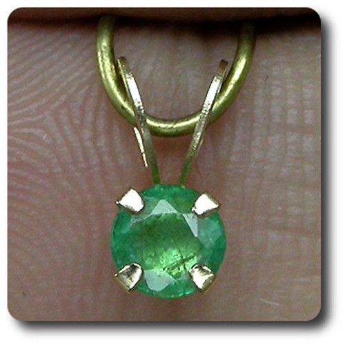 Pendentif emeraude 14k - emeraude, 14k.
