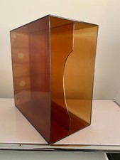 BOITE PLEXI FUME VINTAGE - RANGE DISQUES 33T PLEXIGLASS - SPACE AGE