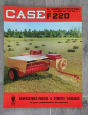prospectus dépliant  publicitaire ramasseuse presse  CASE  F 220
