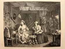 HARLOT'S PROGRESS CARICATURE 1833 WILLIAM HOGARTH GRAVURE ANCIENNE ACIER 26