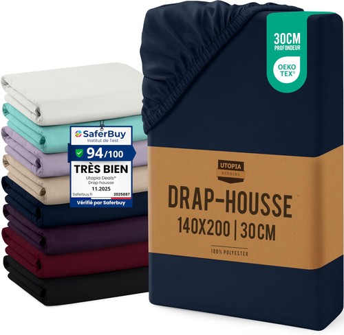 Drap housse bleu marine 140 - housse,
