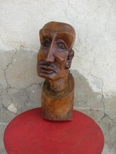 Sculpture tête d'homme art