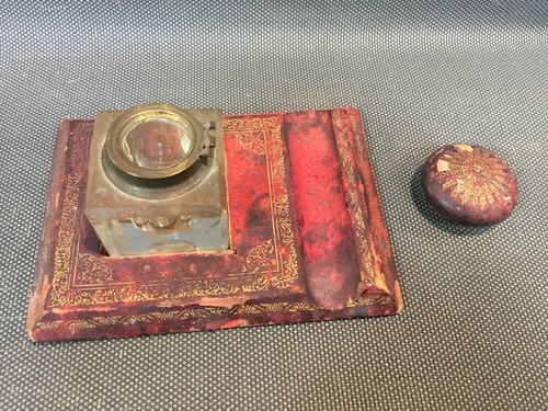 Ancien encrier verre de - verre,