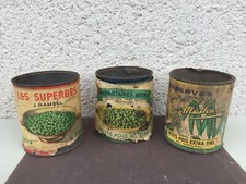 3 anciennes boîtes de conserve / Petits pois / Conserves / Déco / Collection