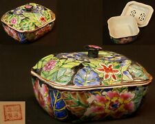 AA 19ème brûle parfum encens , boite à grillon porcelaine fine Chine 340g 12cm 