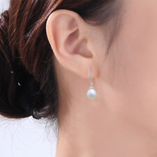 Mignonnes Boucles d'Oreilles Gouttes d'eau en Perles de Culture/Argent 925 Blanc
