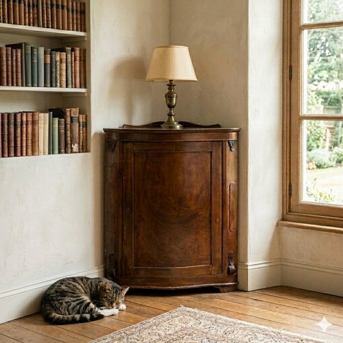 Meuble angle ancien noyer - d'angle,