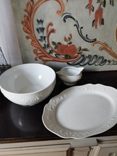 DESHOULIÈRES LIMOGES-Saladier Plat Ovale Saucière-Porcelaine Modèle CALIFORNIA  