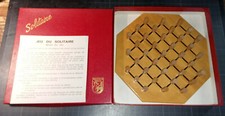Vintage Jeu de Solitaire Rachez Paris avec règle du jeu - bois - 18.5 x 18.5 cm