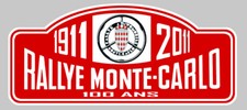 PLAQUE RALLYE MONTE-CARLO 100 ANS AUTOCOLLANT STICKER 9cm (RA029)