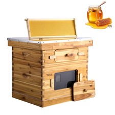 VEVOR Ruche d'abeille Langstroth 10 cadres profonds 10 moyens fenêtres acrylique